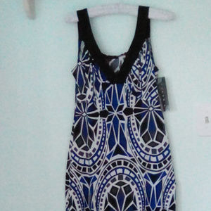 Long Geometric Sleeveless Dress